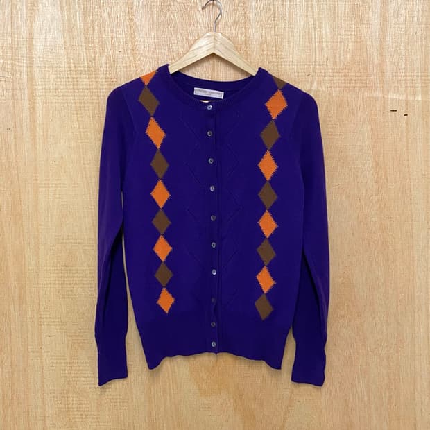 UNITED ARROWS agyle cardigan 아가일 울 가디건