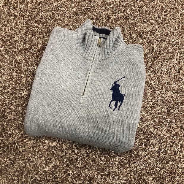 폴로 랄프로렌 빅포니 반집업 니트