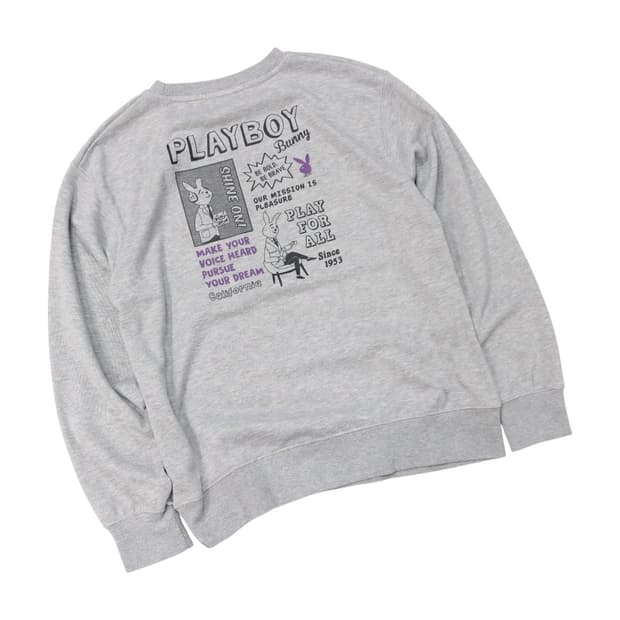 플레이보이 빈티지 그래픽 백프린팅 멜란지 맨투맨