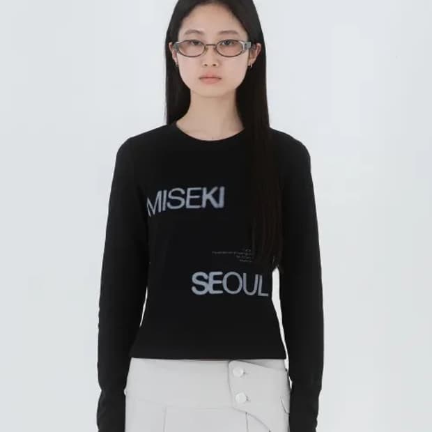 미세키서울 로고 롱슬리브 블랙