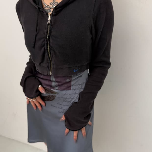 나이키 크롭 후드집업 