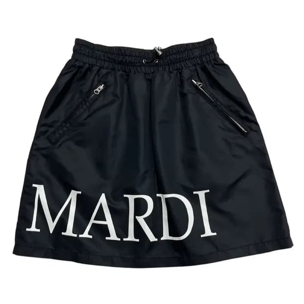 마르디메르크디 블랙 밴딩 나일론 미니스커트