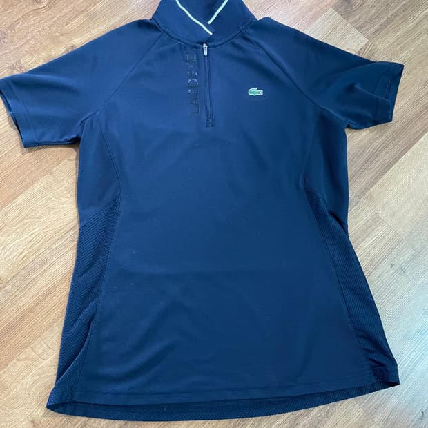 라코스테 네이비 반집업 반팔티 데님 청 원피스 38