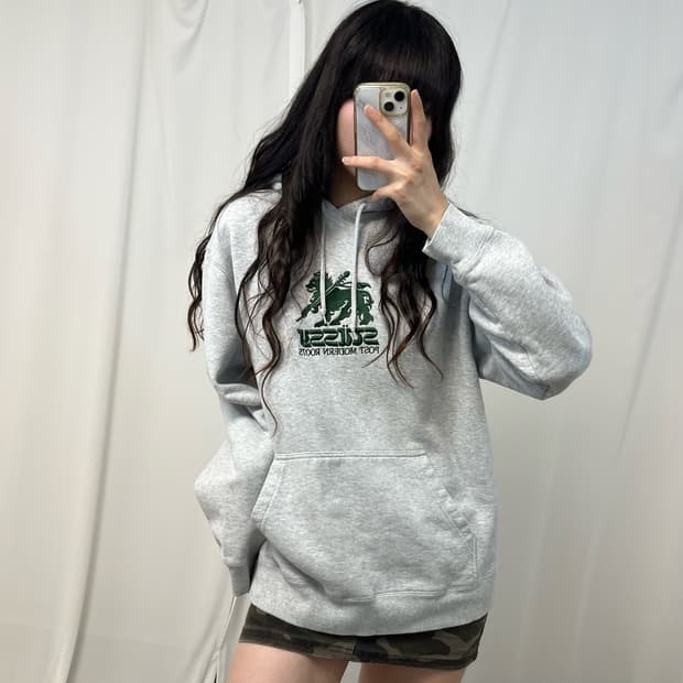 Stussy lion applique hoodie