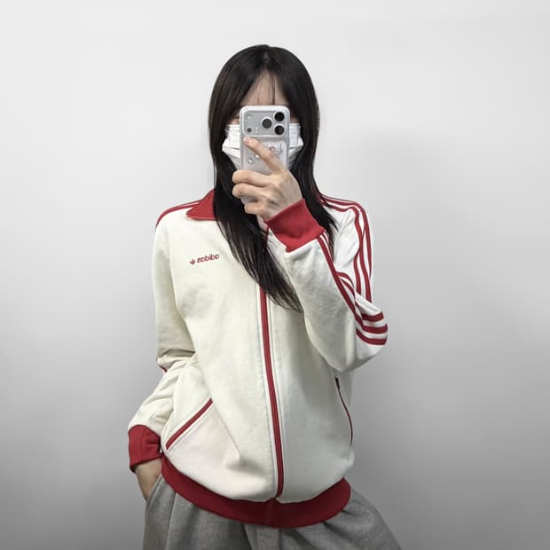 아디다스 캐나다 트랙탑 져지 화이트 레드 대장급