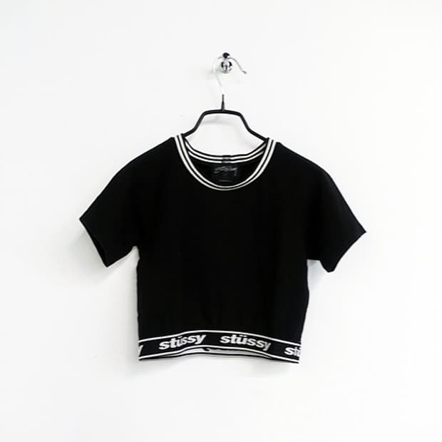 스투시 밴딩 크롭 반팔티