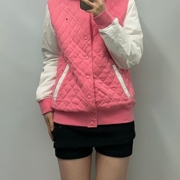 타미힐피거 퀼팅 리버시블 봄버 자켓