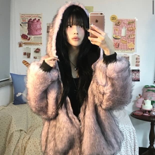 딸기부티크 핑크솔저 퍼 점퍼 자켓