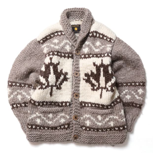 Kisitau Maple Leaf Cowichan Cardigan 
