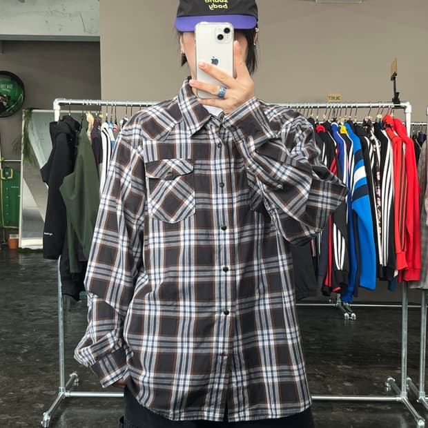 랭글러 웨스턴 체크 셔츠 