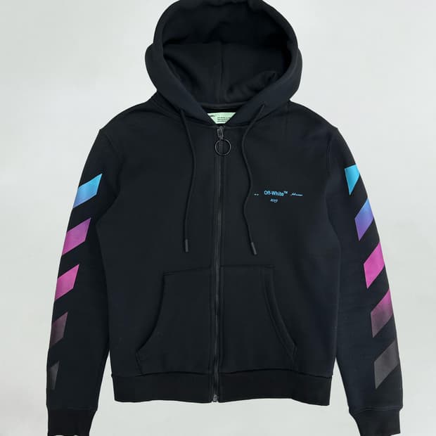 오프화이트 그라데이션 애로우 후드 집업