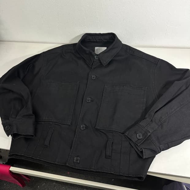 L 메종미네드 흑청 오버핏 크롭 데님자켓