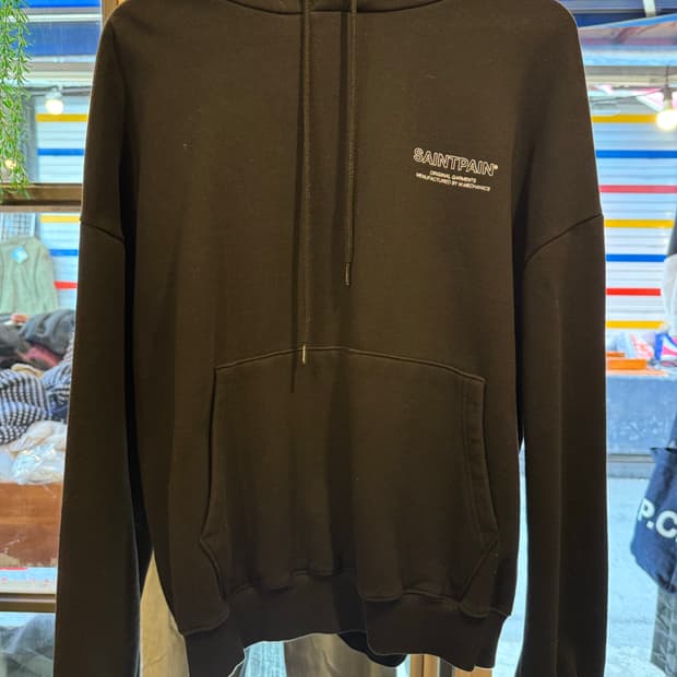 세인트페인 블랙 후드티
