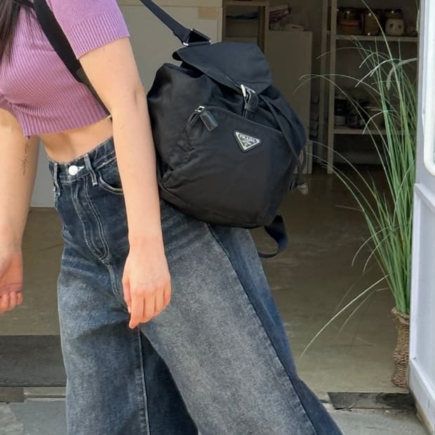 (보증서O) 프라다 포코노 원포켓 블랙 나일론 백팩