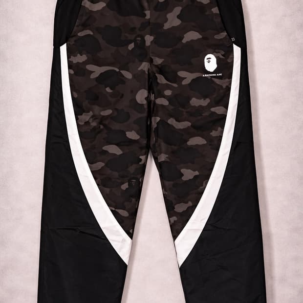 Bape 우븐 블랙카모 트랙팬츠