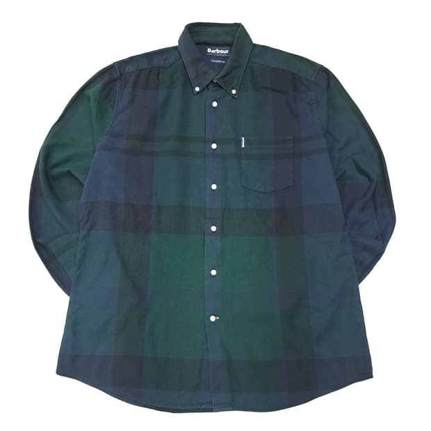 CL646 L 바버 클래식 블랙워치 타탄체크 네이비그린 셔츠 남방