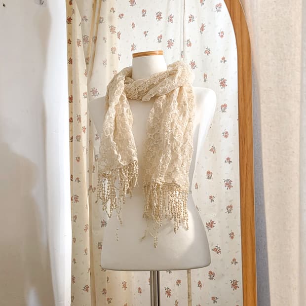 자수 레이스 머플러