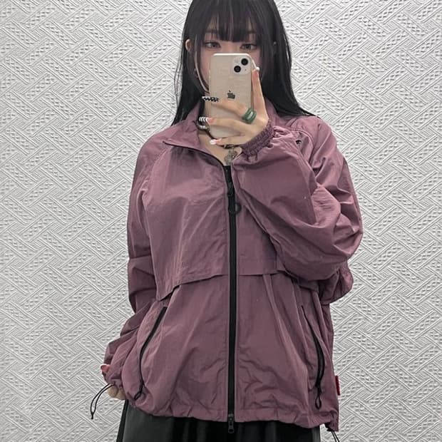 유니폼브릿지 올드스쿨 빈티지 포도퍼플 바람막이 자켓 L C10192