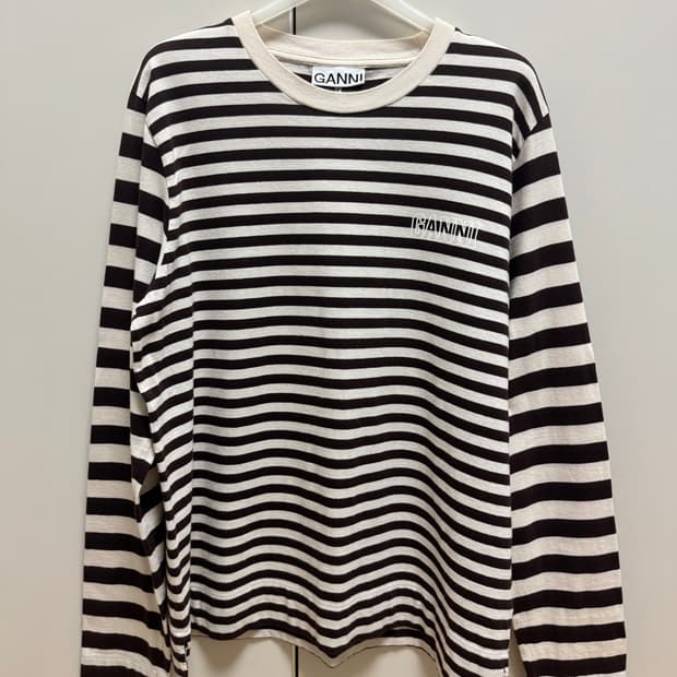 가니 스트라이프 긴팔 티셔츠 M
