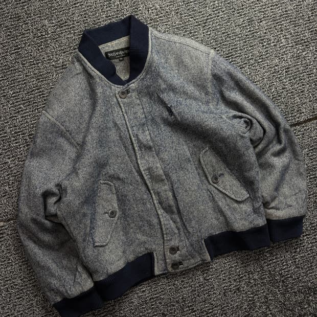90s 입생로랑 아카이브 헤링번 울 봄버 자켓 2180