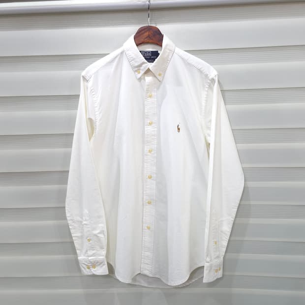 폴로 랄프로렌의 화이트 옥스포드 셔츠- S