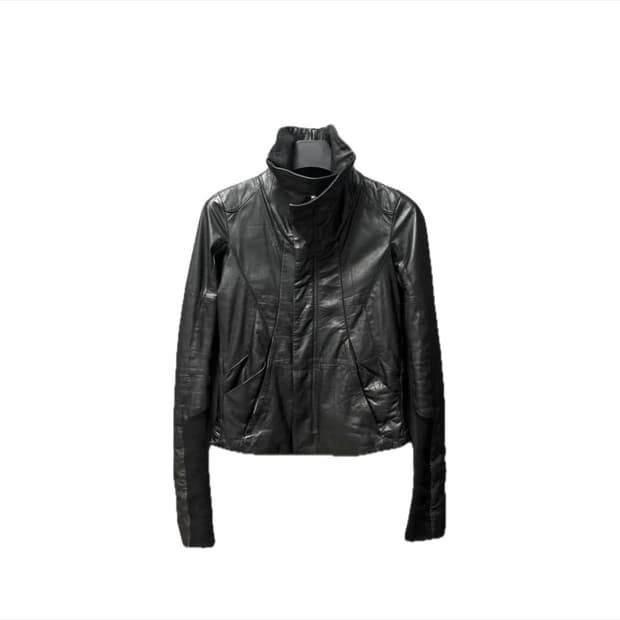 ekam 하이넥 레더 자켓