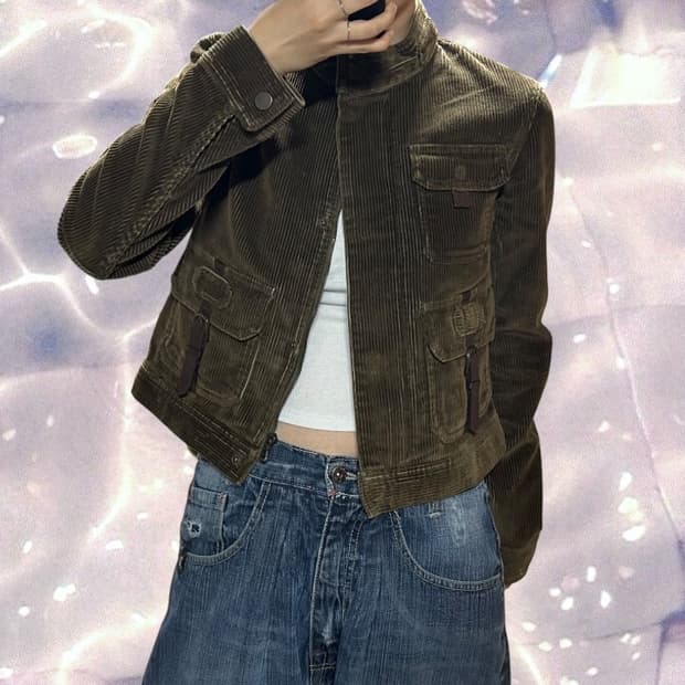 폴로 랄프로렌 웨스턴 벨티드 코듀로이 자켓 브라운 초콜릿 S 