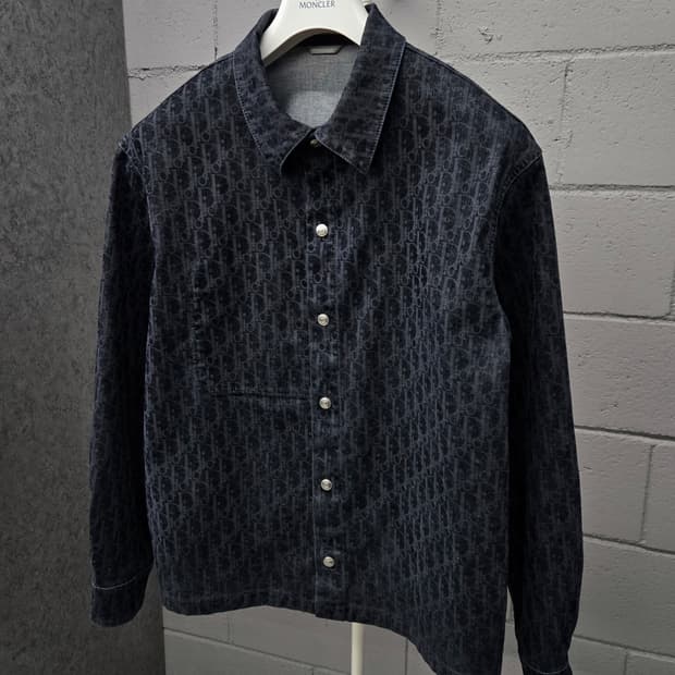 디올 오블리크 블렌드 벨벳 데님 셔츠 지켓 46