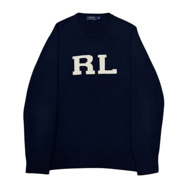 폴로 랄프로렌 RL 로고 니트 네이비 L