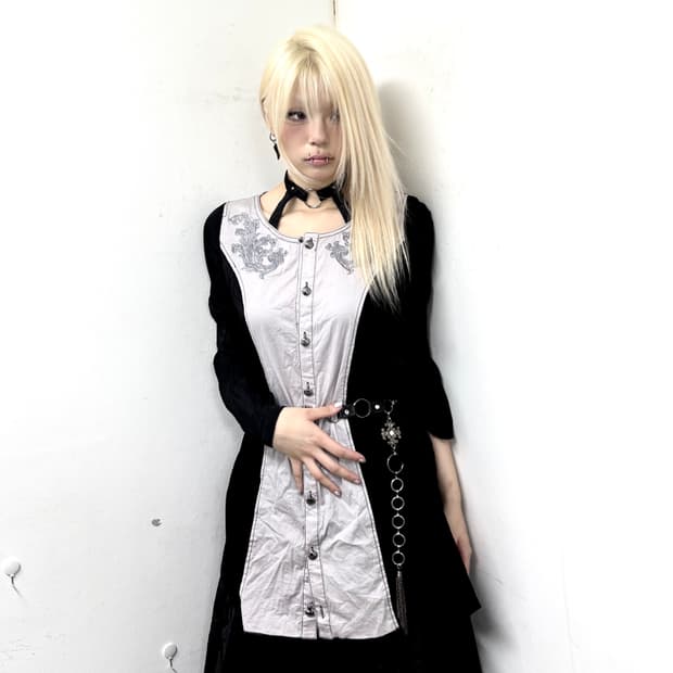 “Algonquins” 00’s Gothic Print Long Shir
