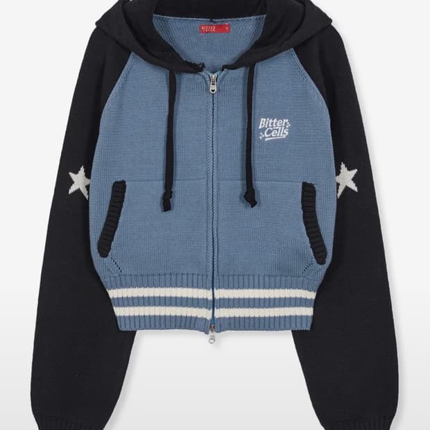 비터셀즈 스타 니트 후드집업 블랙 1사이즈 