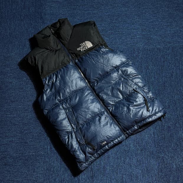 노스페이스 네이비 패딩 조끼