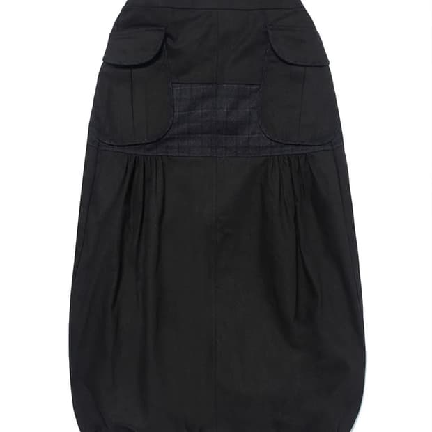 허그유어스킨 체크 벌룬 롱 스커트