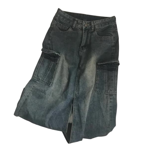 Vintage 데님 카고 스커트