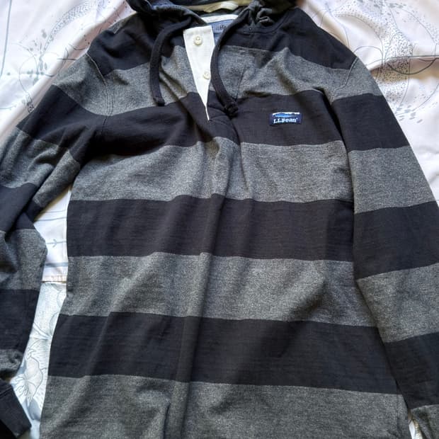 엘엘빈 스트라이프 럭비 후드