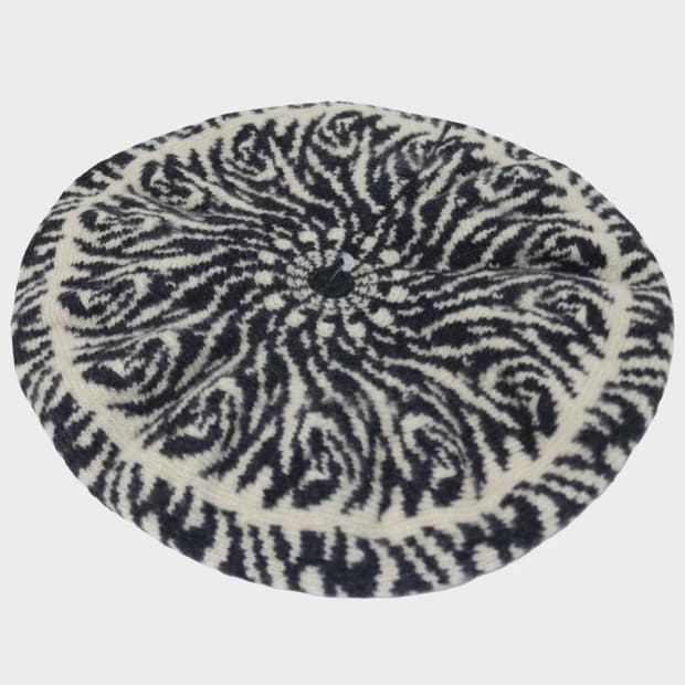 울 패턴 베레모 61563