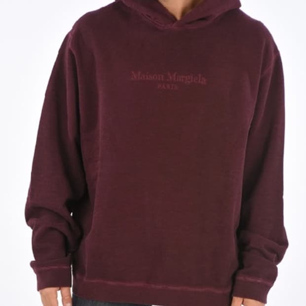 마르지엘라 백스티치 로고 코튼 후드