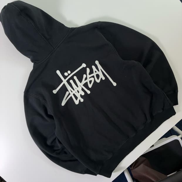 Stussy  스투시 베이직 스탁로고 블랙 후드티 