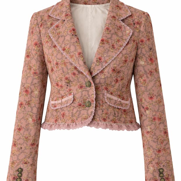 엑시즈팜 로즈 레이스 빈티지 로맨틱 자켓