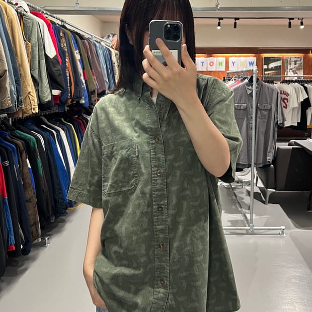 울리치 패턴 반팔 워크셔츠