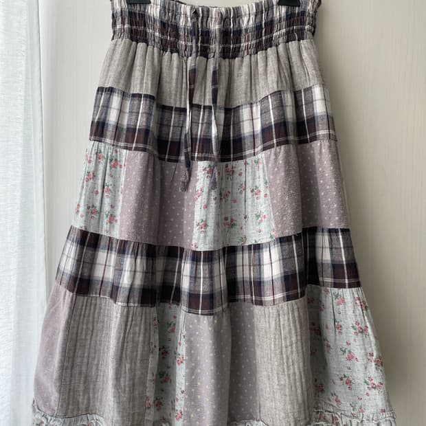 빈티지 패치 스커트 / 모리걸 하구미 할모리