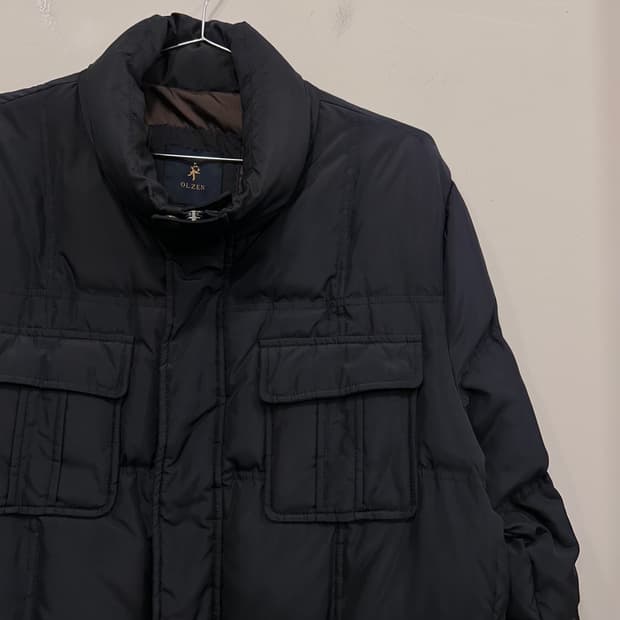 올젠 덕다운 멀티포켓 하이넥 퀼팅 패딩 자켓