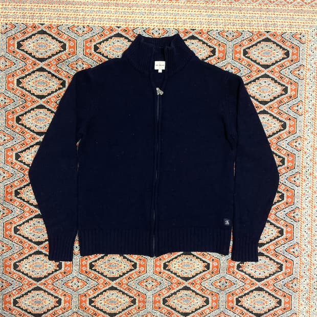 캘빈클라인진스 네이비 울 니트 집업 여성L