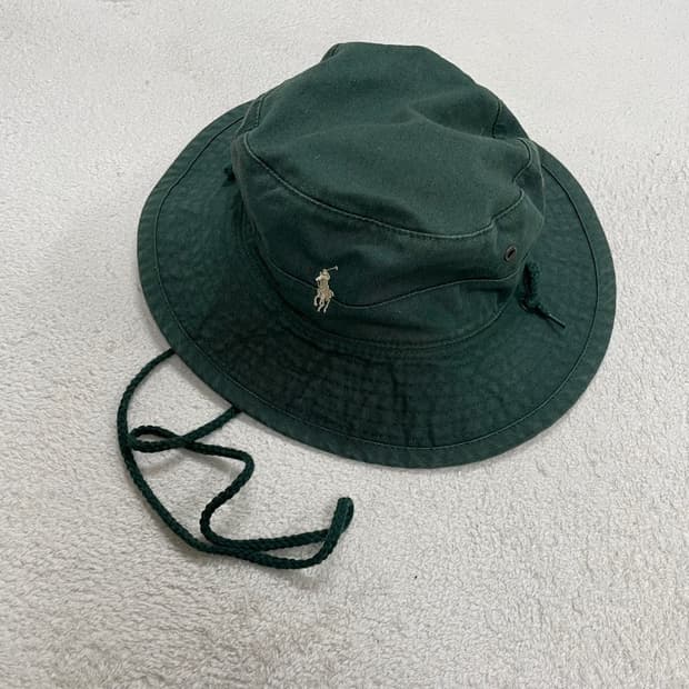 폴로 90'S USA 버킷햇 모자 카키그린