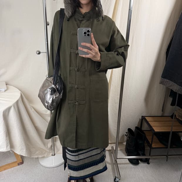 Merlot China Button Coat