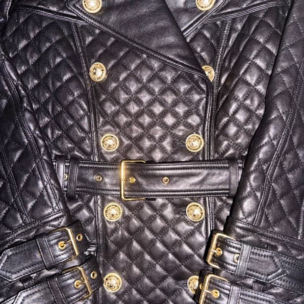 발망 램스킨 나폴레옹 퀼팅코트