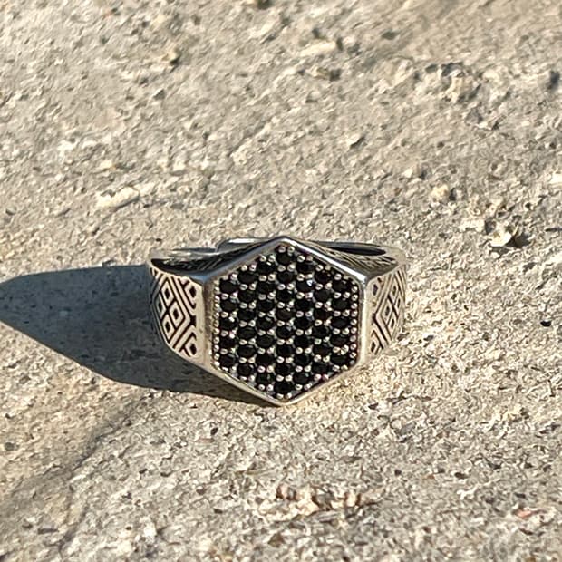 오닉스 실버 시그넷 링 (Sterling Silver 925)