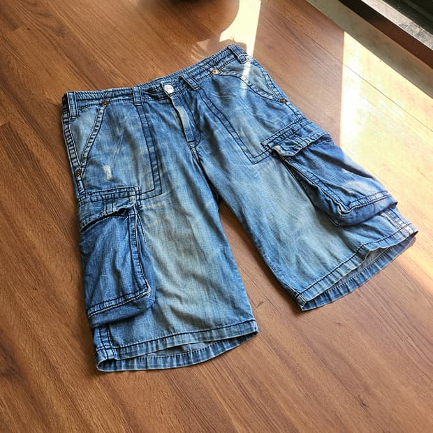 트루릴리젼 버뮤다 카고 데님 팬츠