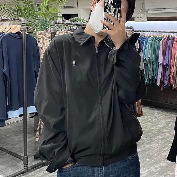 폴로 블랙 폴리쉘 자켓