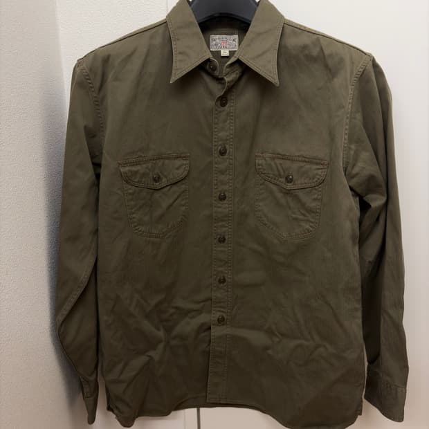 버즈릭슨 헤링본 워크셔츠 올리브